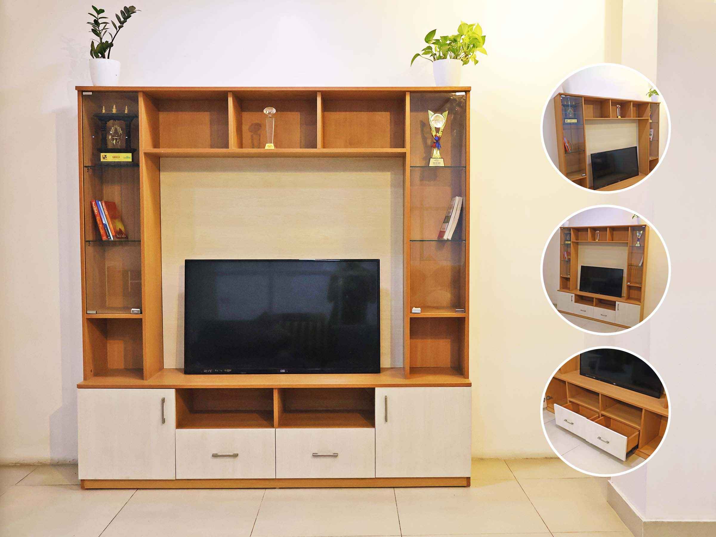 TV Unit with Storage & Shelves