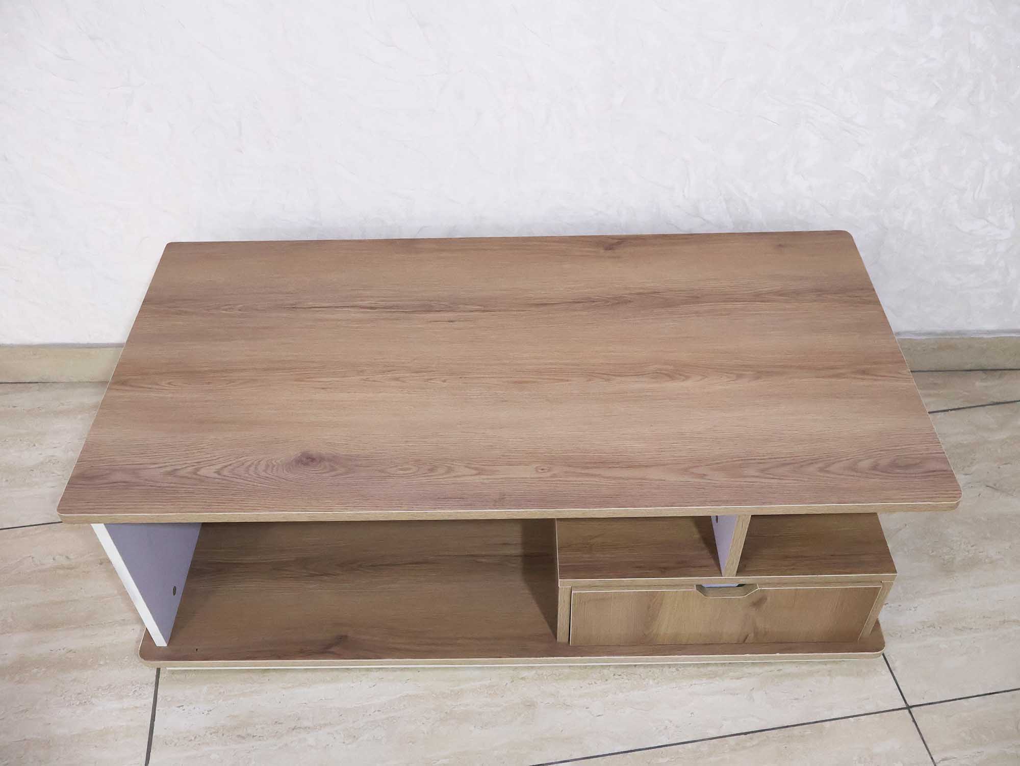 brown laminate tea table